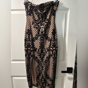 Elegant Black and Tan Women Dress